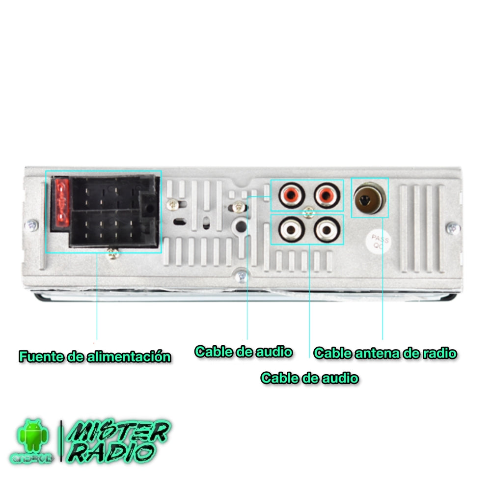 Rádio player Bluetooth 1 DIN, MP3, áudio FM, música estéreo, USB/SD