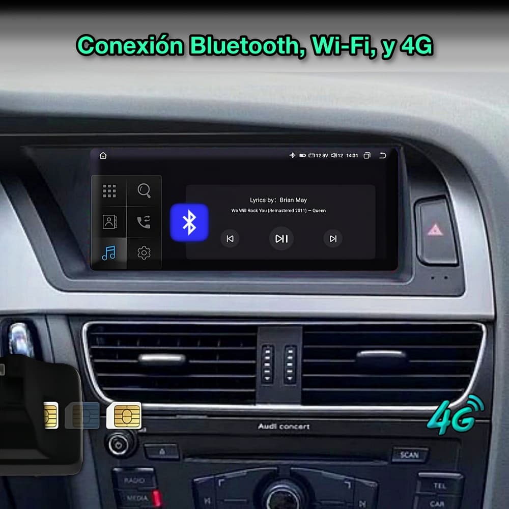 Audi A4 2009-2016 Tela de 8,8”