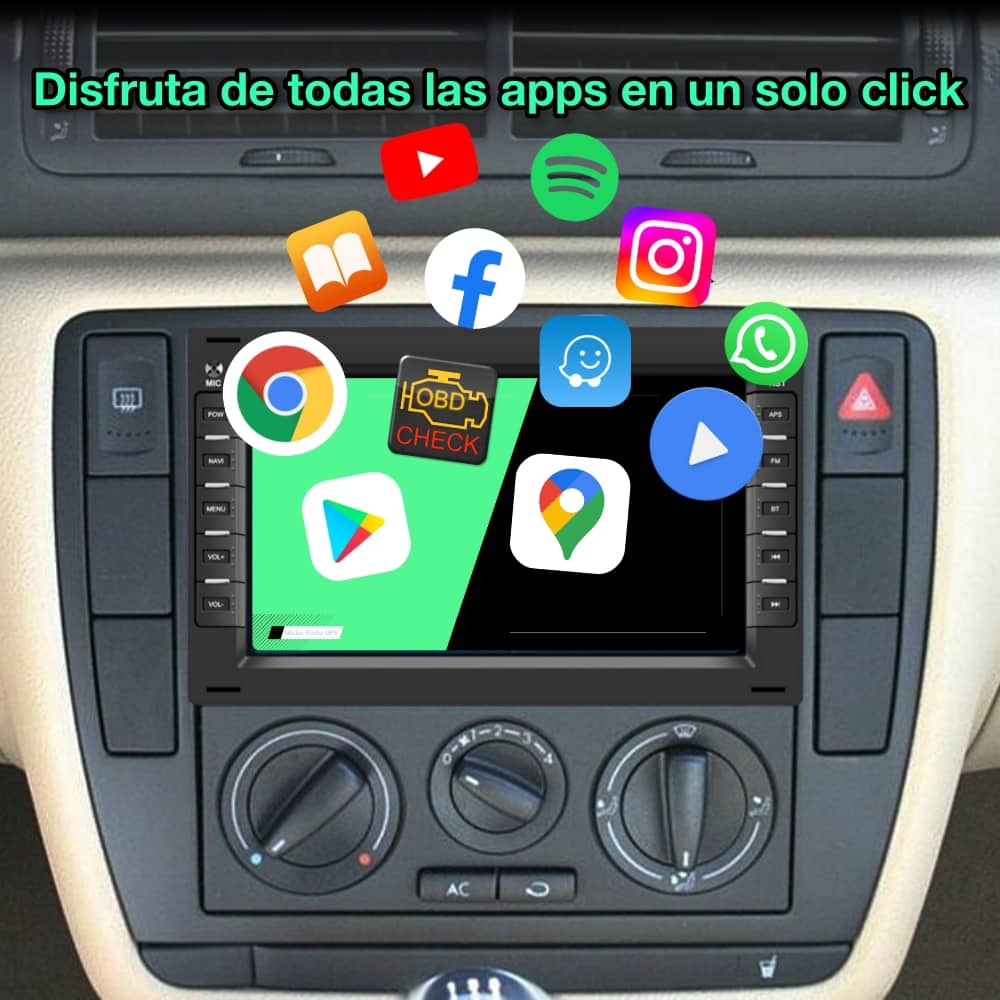 Tela de rádio Volkswagen, Seat, Skoda de 7 polegadas