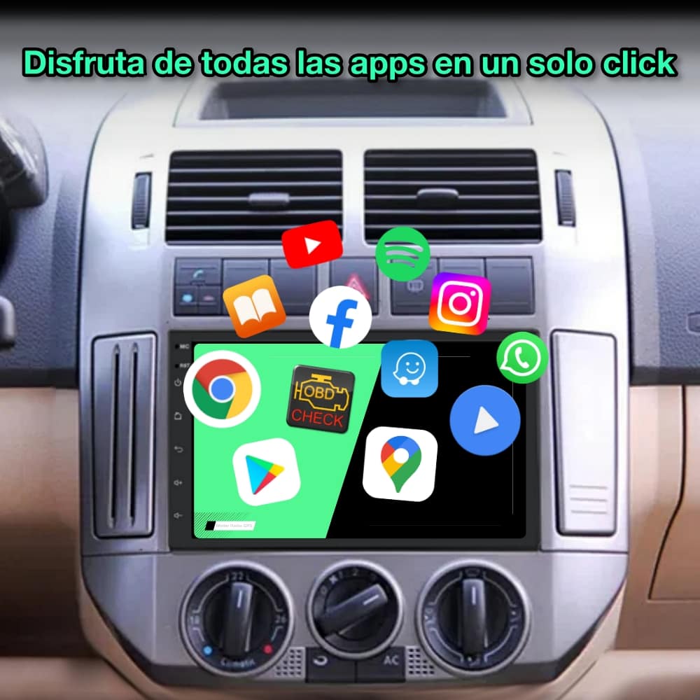 Rádio navegador GPS universal 1 DIN, tela FHD de 7”