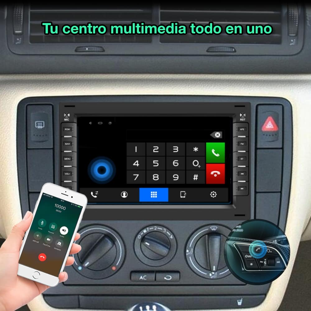 Tela de rádio Volkswagen, Seat, Skoda de 7 polegadas
