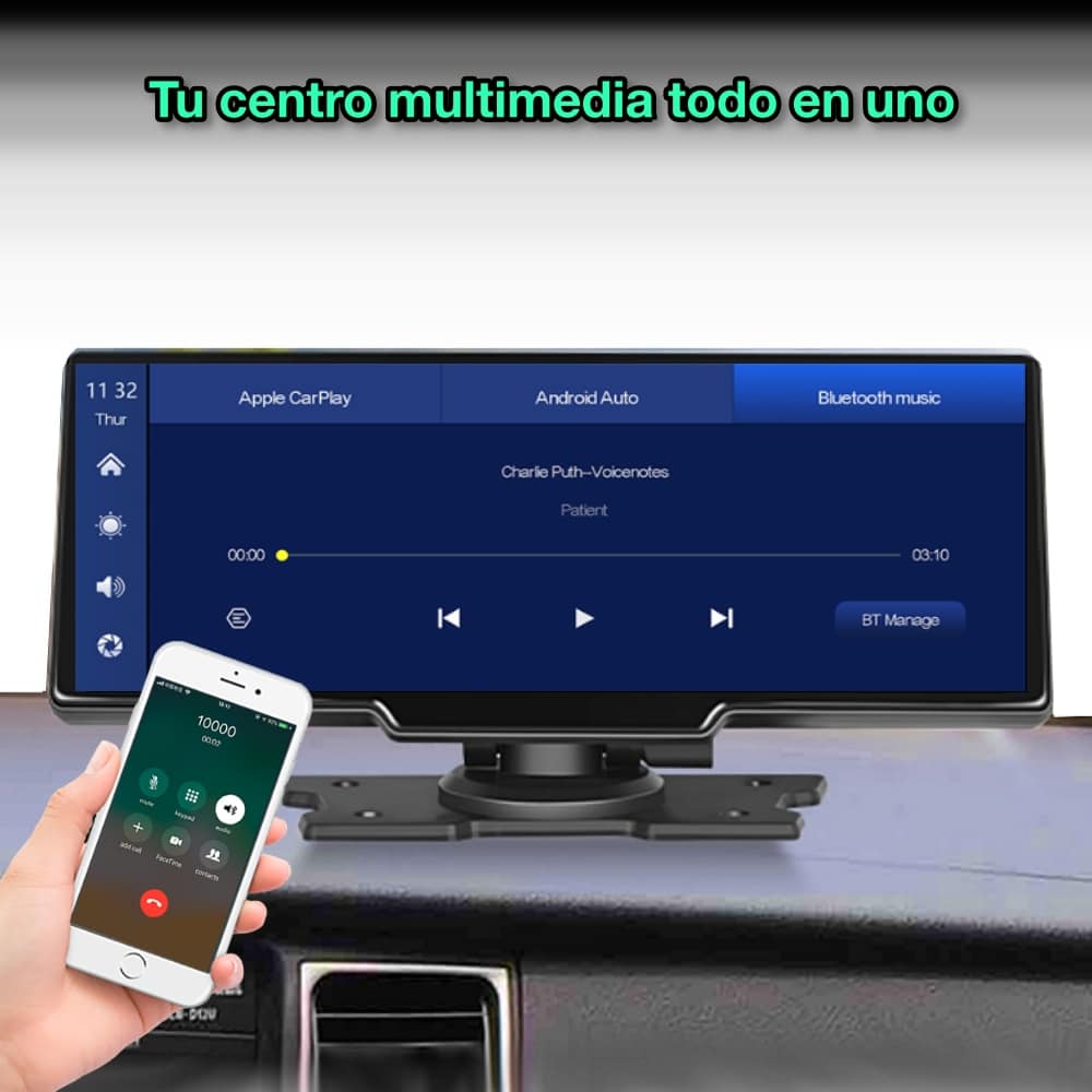 Rádio universal com tela Carplay e câmera DVR