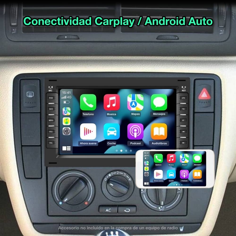 Tela de rádio Volkswagen, Seat, Skoda de 7 polegadas