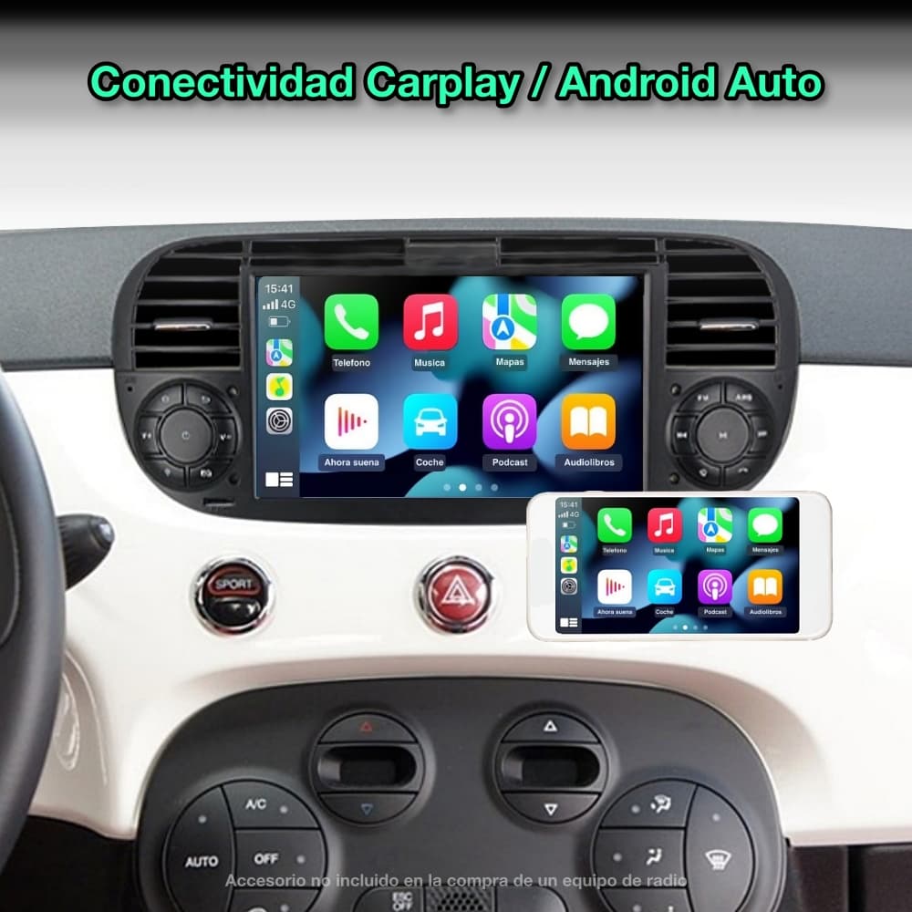 Fiat 500 2007-2014 7" Tela