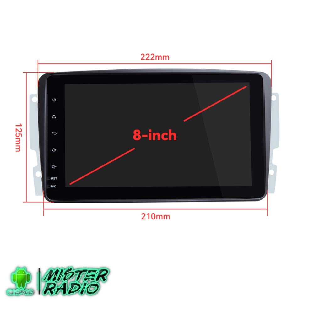 Mercedes Benz Classe A, E, C, G, Vito, Viano, Vaneo 8 polegadas