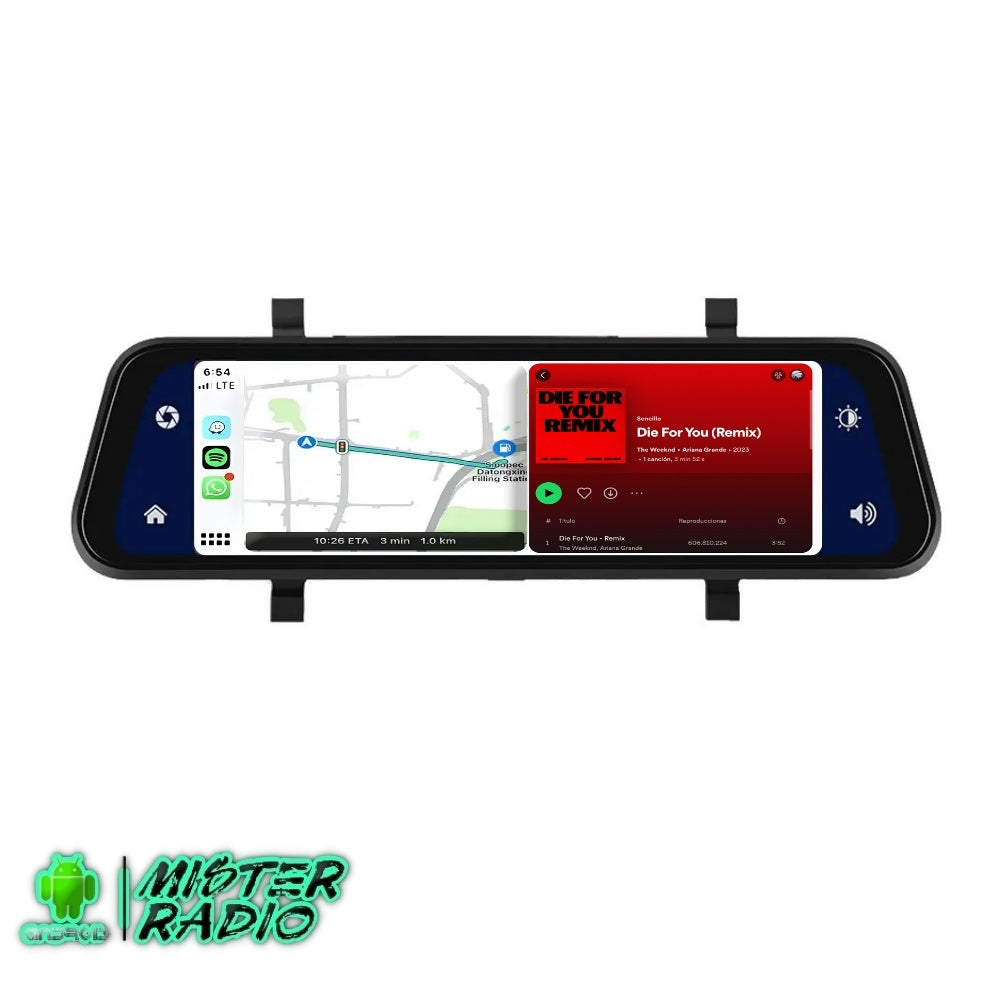 Espelho retrovisor sensível ao toque com câmera DVR