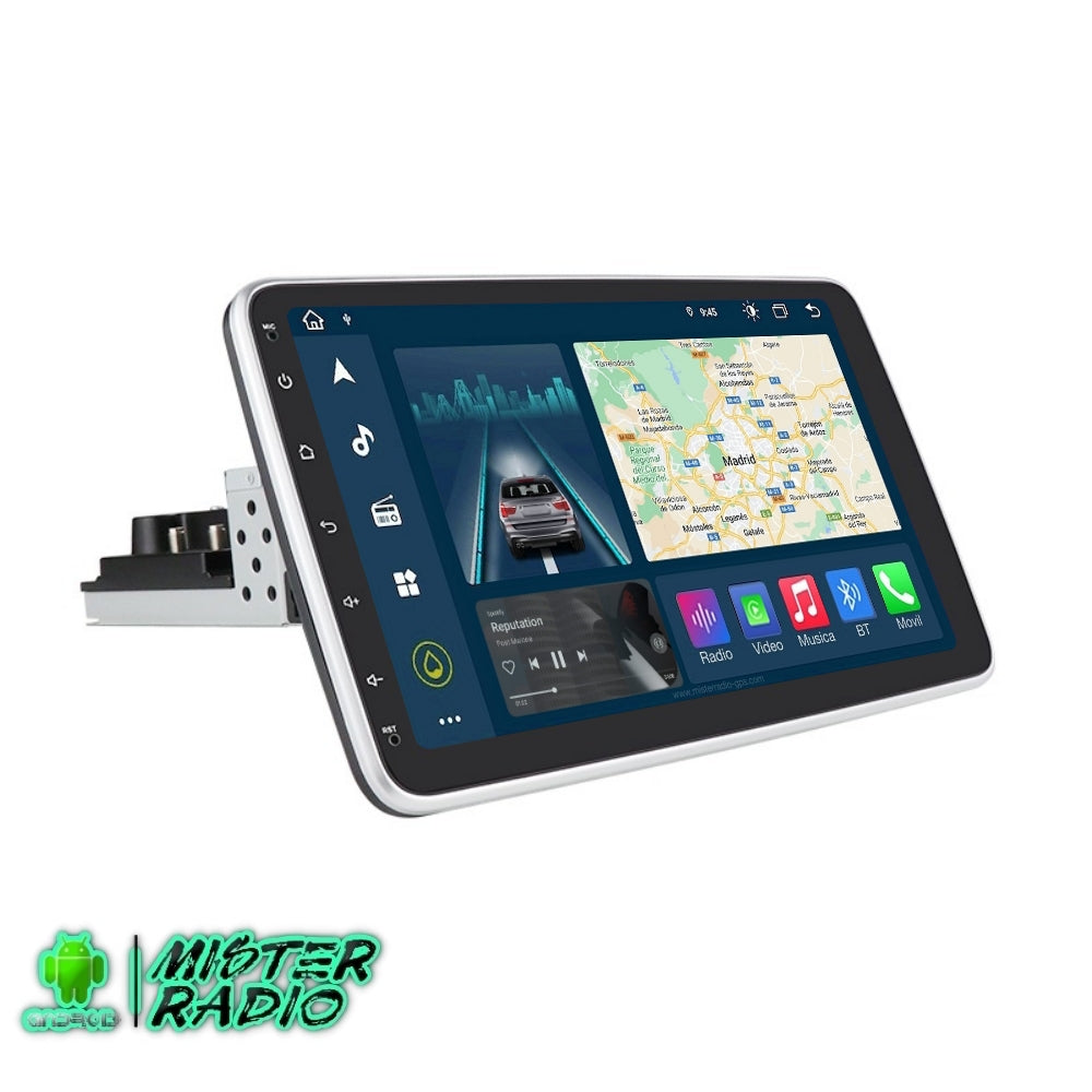 Rádio navegador GPS universal 1 DIN, tela giratória 360º