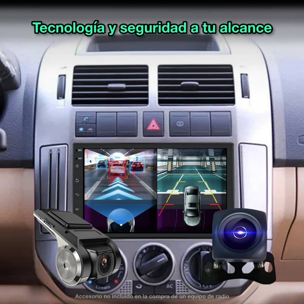 Rádio navegador GPS universal 1 DIN, tela FHD de 7”