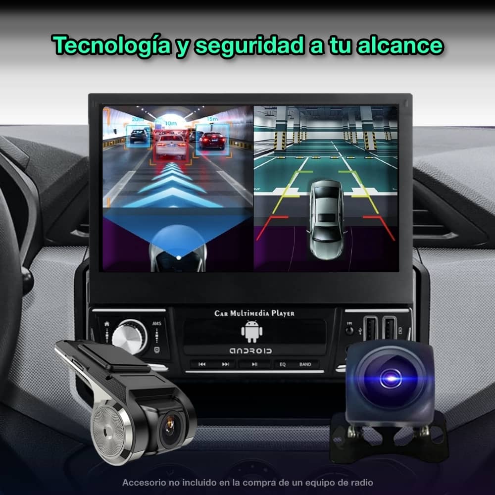 Rádio navegador GPS universal 1 DIN, tela retrátil de 7 polegadas