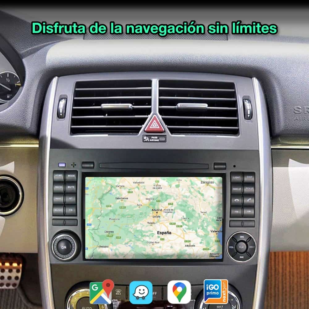 Mercedes Benz Classe A, B, Viano, Vito, Sprinter Tela de 7"