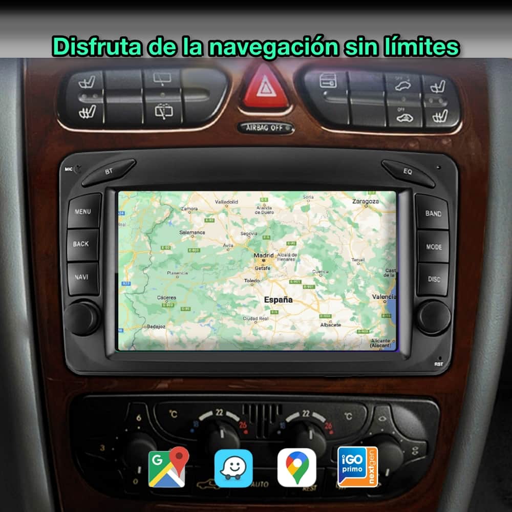 Mercedes Benz Classe A, C, G, CLK, Vito, Viano, Vaneo, 7 polegadas