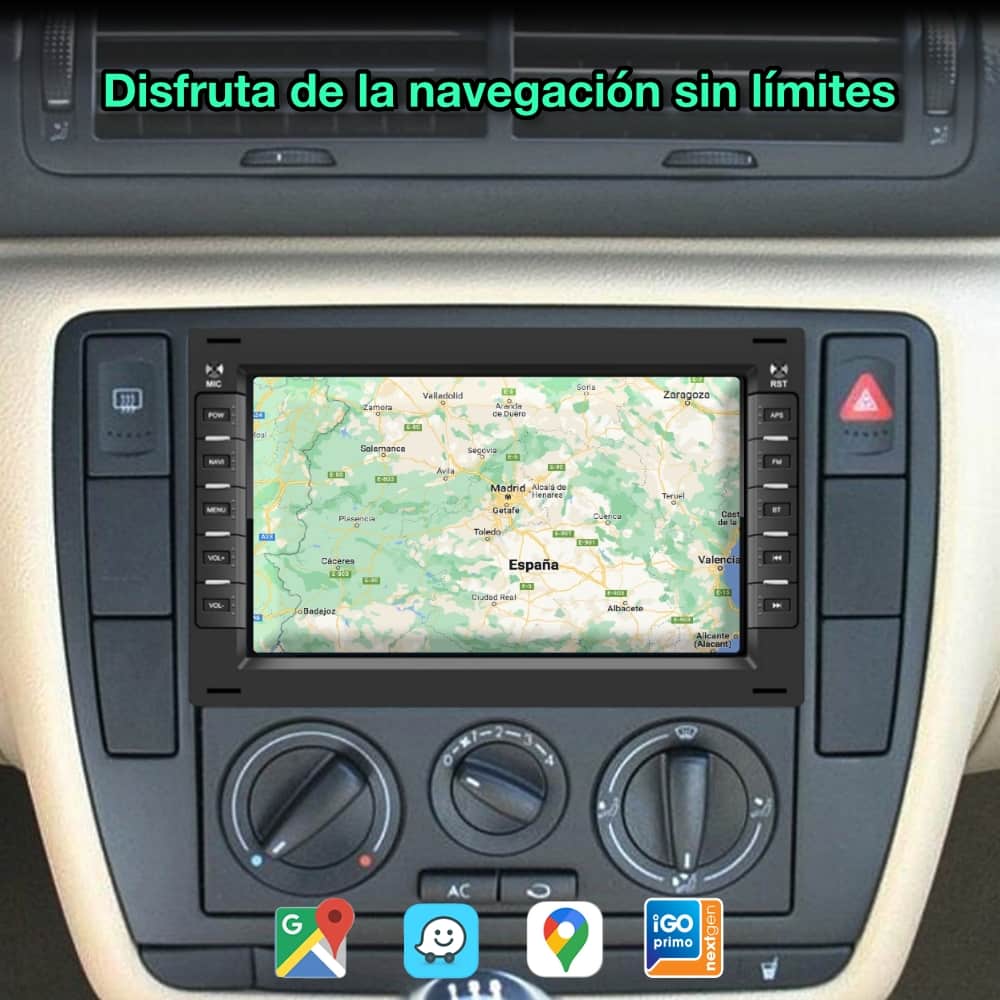 Tela de rádio Volkswagen, Seat, Skoda de 7 polegadas