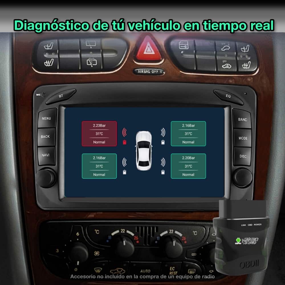 Mercedes Benz Classe A, C, G, CLK, Vito, Viano, Vaneo, 7 polegadas
