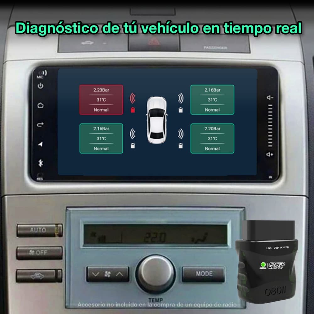 Toyota Corolla, Hilux, RAV4, Vios, Prado tela de 7 polegadas