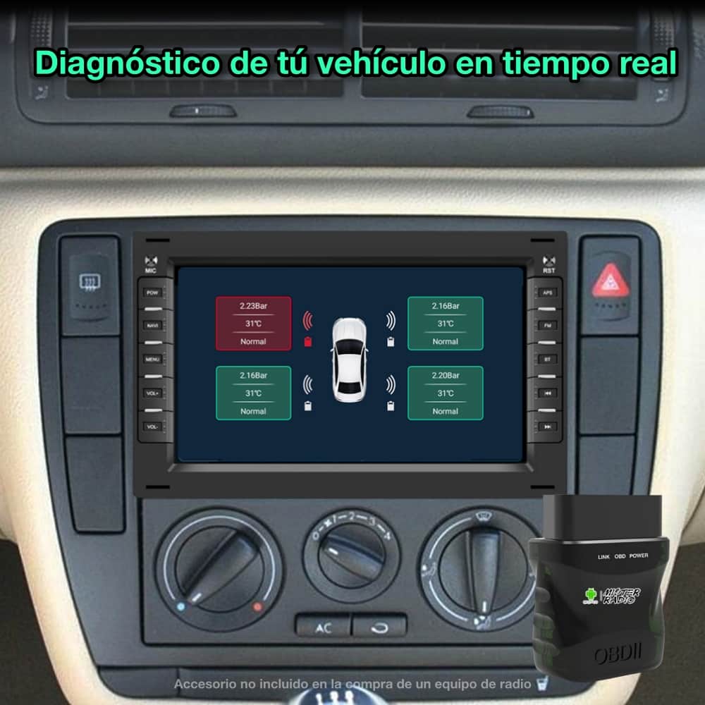 Tela de rádio Volkswagen, Seat, Skoda de 7 polegadas