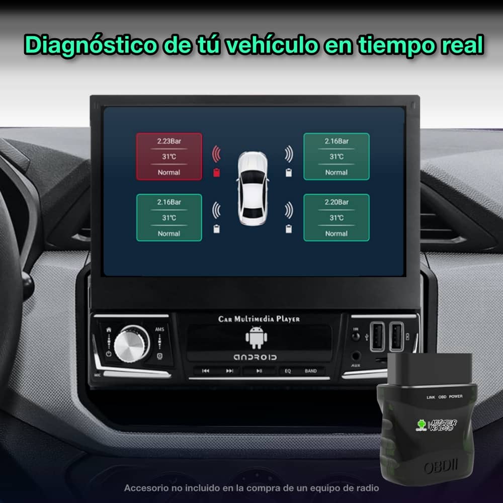 Rádio navegador GPS universal 1 DIN, tela retrátil de 7 polegadas