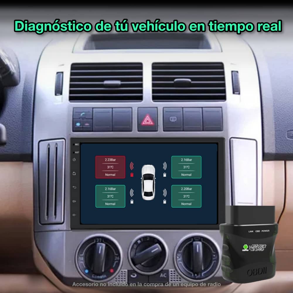 Rádio navegador GPS universal 1 DIN, tela FHD de 7”