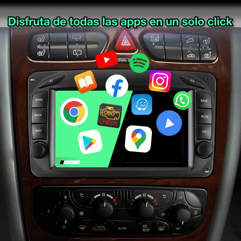 Mercedes Benz Classe A, C, G, CLK, Vito, Viano, Vaneo, 7 polegadas 