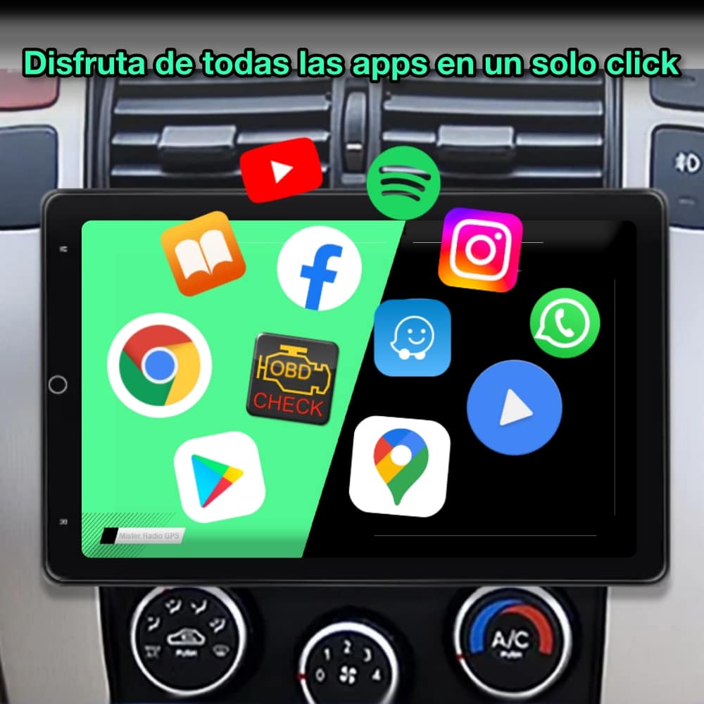 Rádio com tela de navegador GPS universal 2 DIN, tela FHD de 10” 