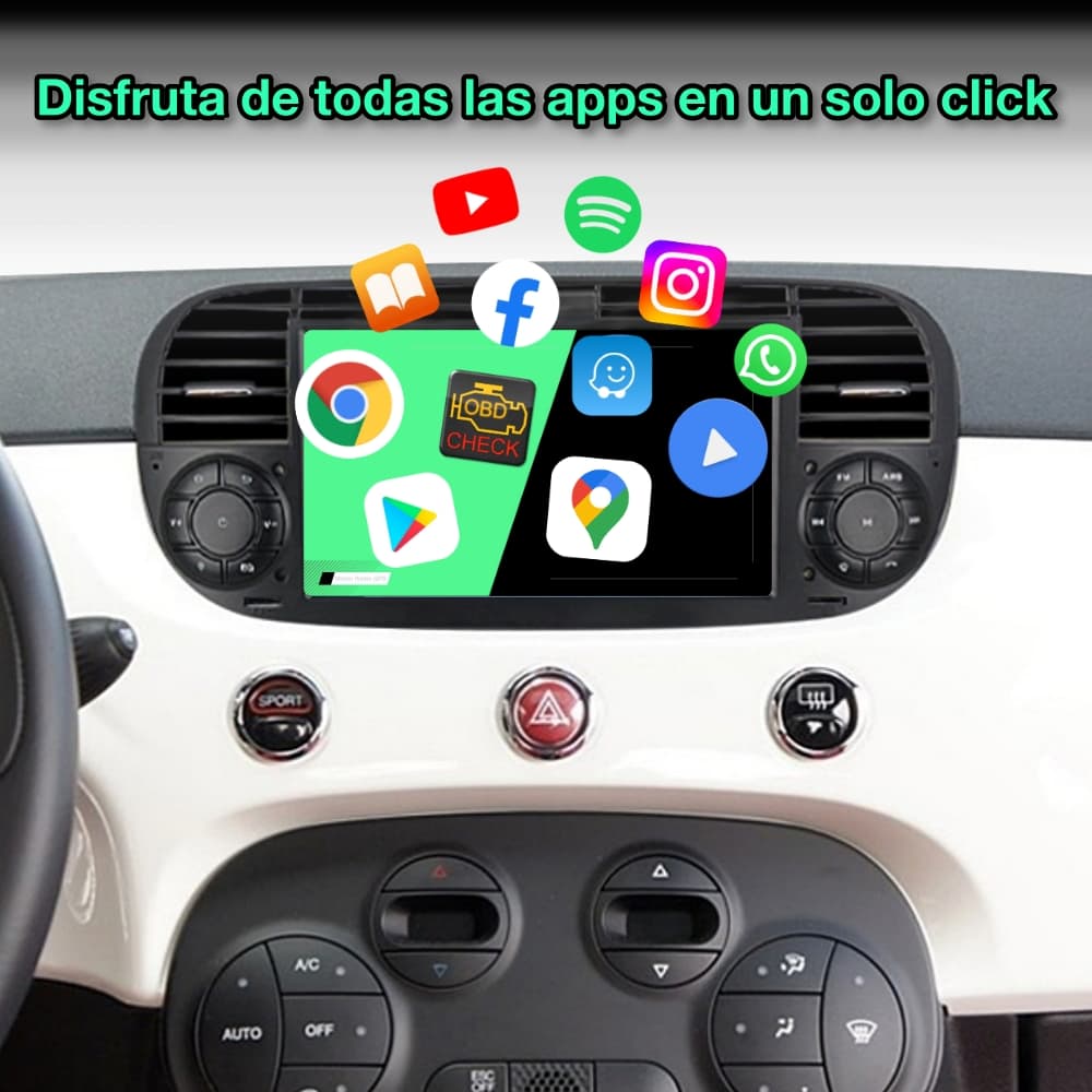 Fiat 500 2007-2014 7" Tela 