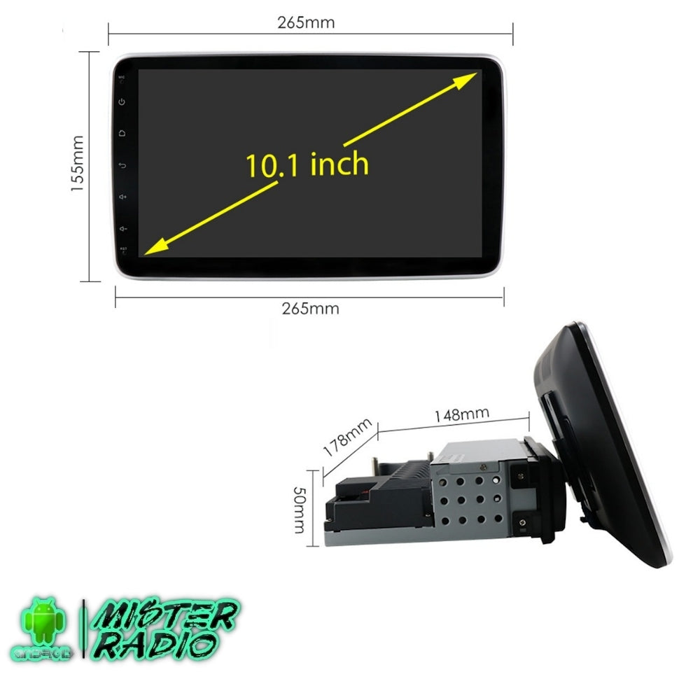 Rádio navegador GPS universal 1 DIN, tela giratória 360º 