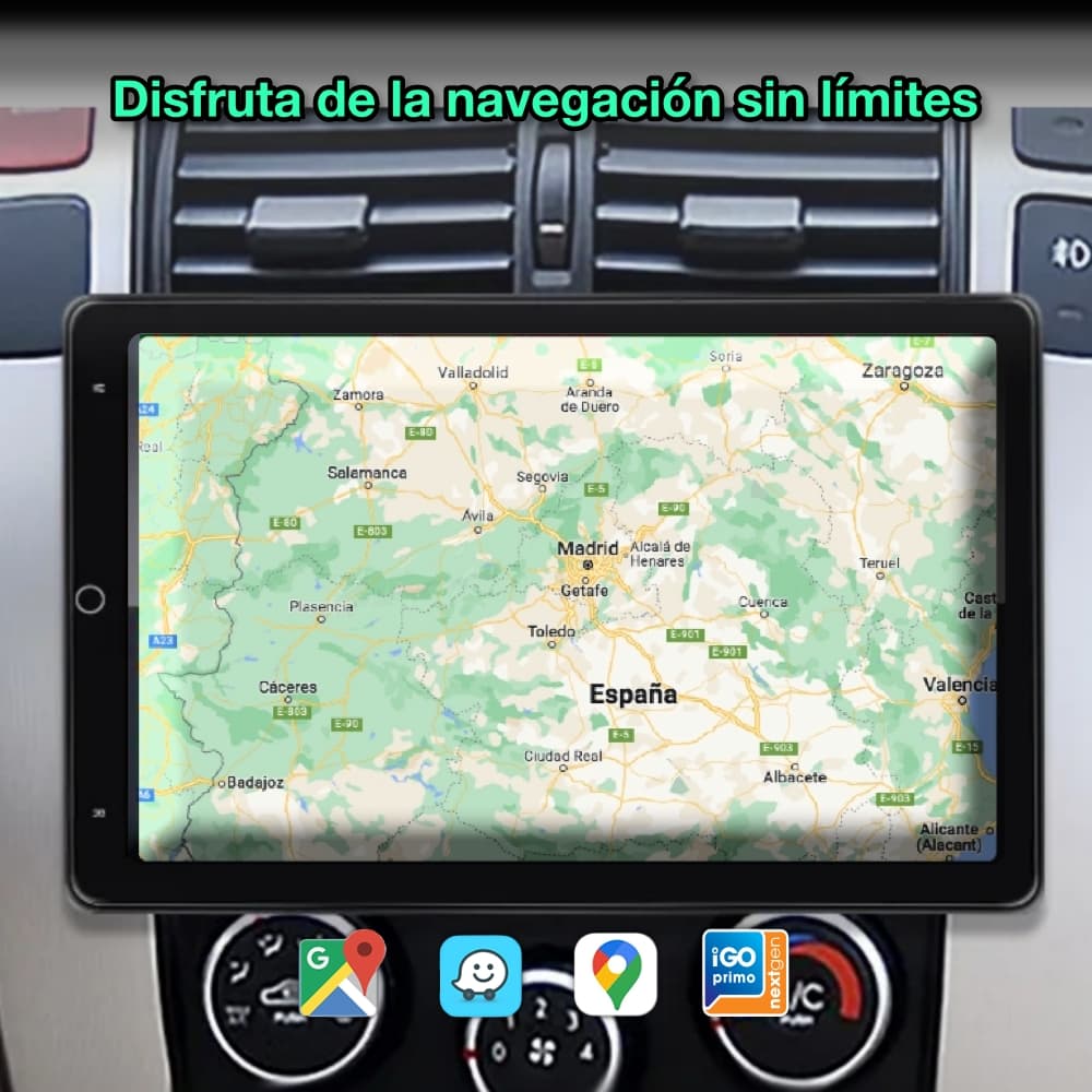 Rádio com tela de navegador GPS universal 2 DIN, tela FHD de 10” 