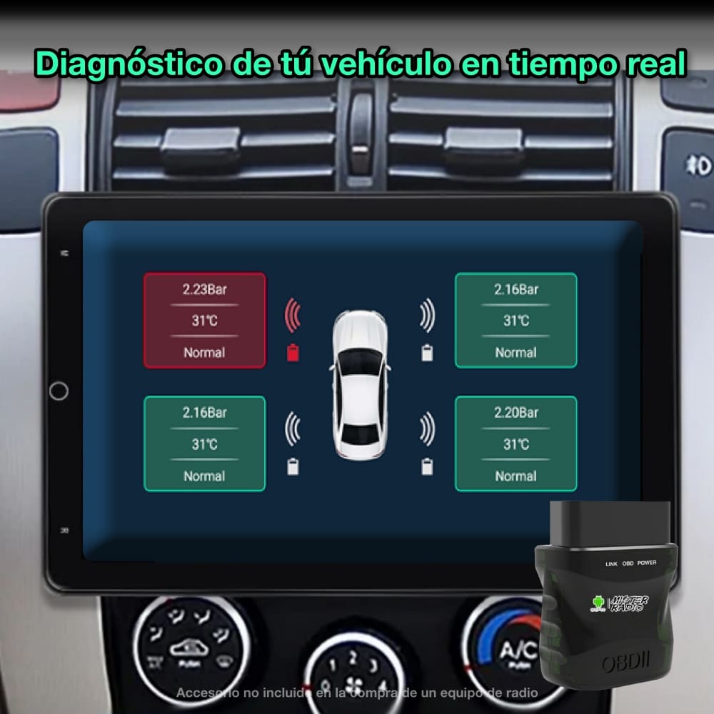 Rádio com tela de navegador GPS universal 2 DIN, tela FHD de 10” 