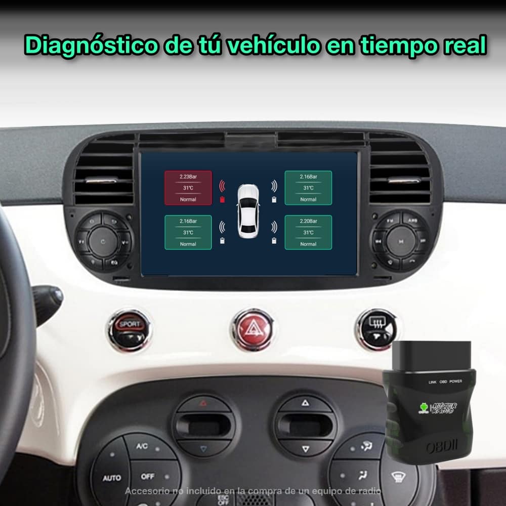 Fiat 500 2007-2014 7" Tela 