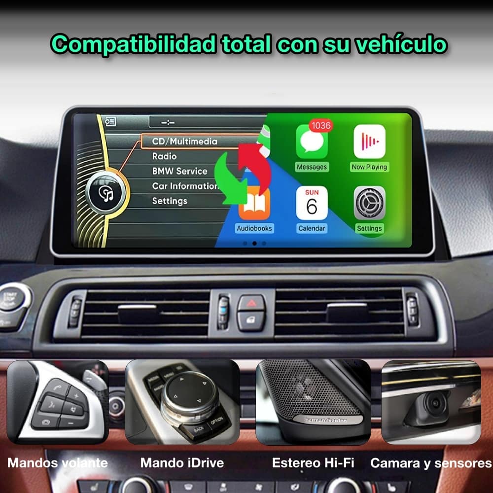 BMW Série 5, F10, F11, 2011-2016 Tela de 12,3" 